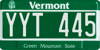 VT license plate YYT445