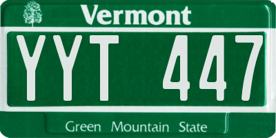 VT license plate YYT447