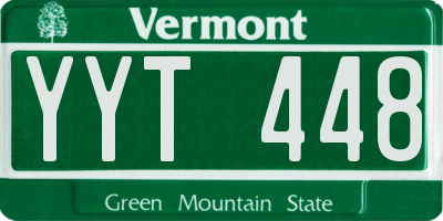 VT license plate YYT448