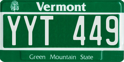 VT license plate YYT449