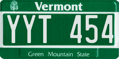 VT license plate YYT454