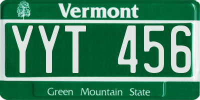 VT license plate YYT456