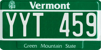 VT license plate YYT459