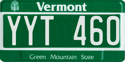 VT license plate YYT460