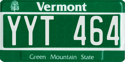 VT license plate YYT464
