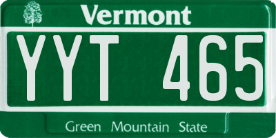 VT license plate YYT465