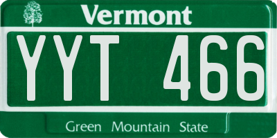 VT license plate YYT466