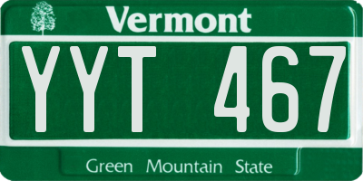 VT license plate YYT467