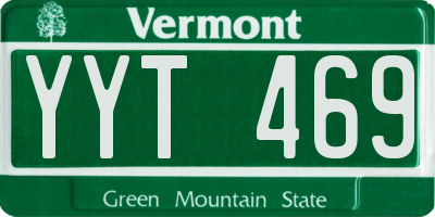 VT license plate YYT469