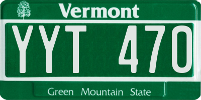 VT license plate YYT470