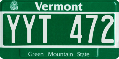 VT license plate YYT472