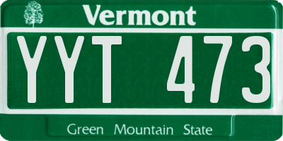 VT license plate YYT473