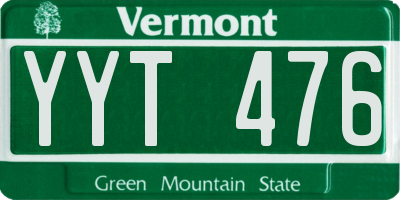 VT license plate YYT476
