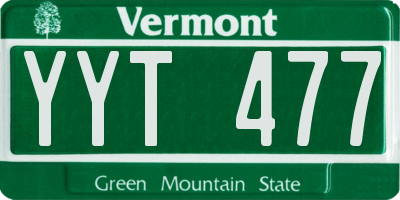 VT license plate YYT477