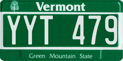 VT license plate YYT479