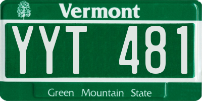VT license plate YYT481