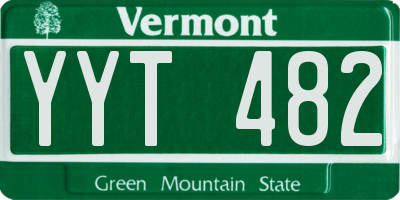 VT license plate YYT482