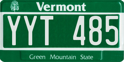 VT license plate YYT485