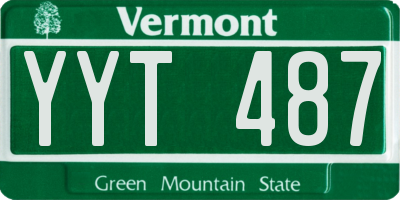 VT license plate YYT487
