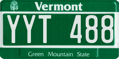 VT license plate YYT488