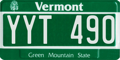 VT license plate YYT490