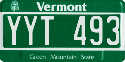 VT license plate YYT493