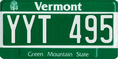 VT license plate YYT495