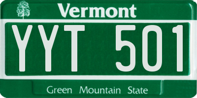 VT license plate YYT501
