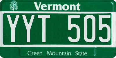 VT license plate YYT505