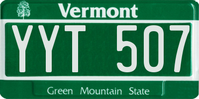 VT license plate YYT507