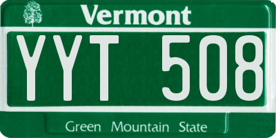 VT license plate YYT508