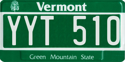 VT license plate YYT510