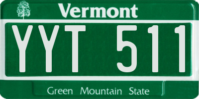 VT license plate YYT511