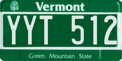 VT license plate YYT512