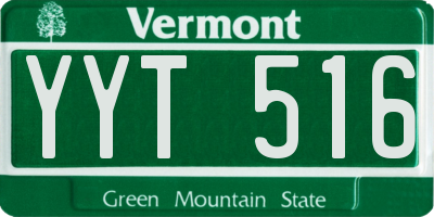 VT license plate YYT516