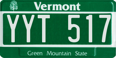 VT license plate YYT517
