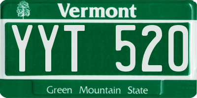 VT license plate YYT520