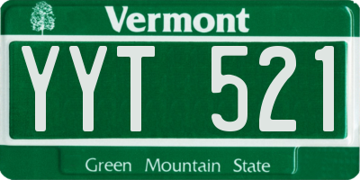 VT license plate YYT521