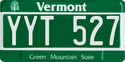 VT license plate YYT527