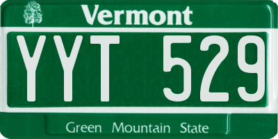 VT license plate YYT529