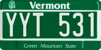 VT license plate YYT531