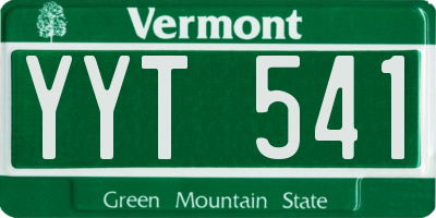 VT license plate YYT541