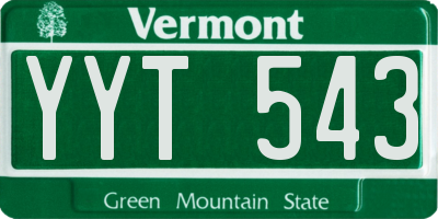 VT license plate YYT543