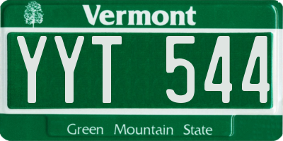 VT license plate YYT544