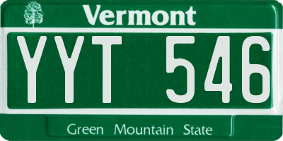 VT license plate YYT546