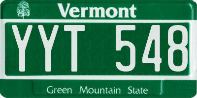 VT license plate YYT548
