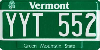 VT license plate YYT552