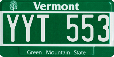 VT license plate YYT553