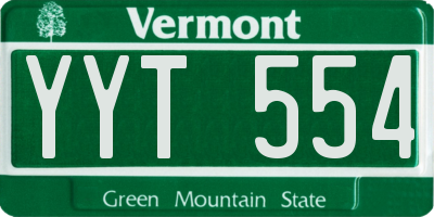 VT license plate YYT554