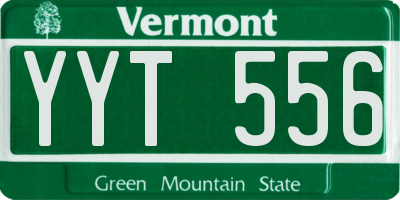 VT license plate YYT556